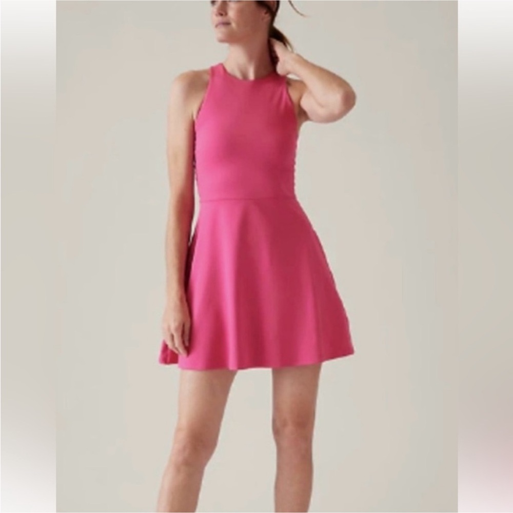 Athleta Conscious Fit and Flare Racerback Active Dress Pink Medium